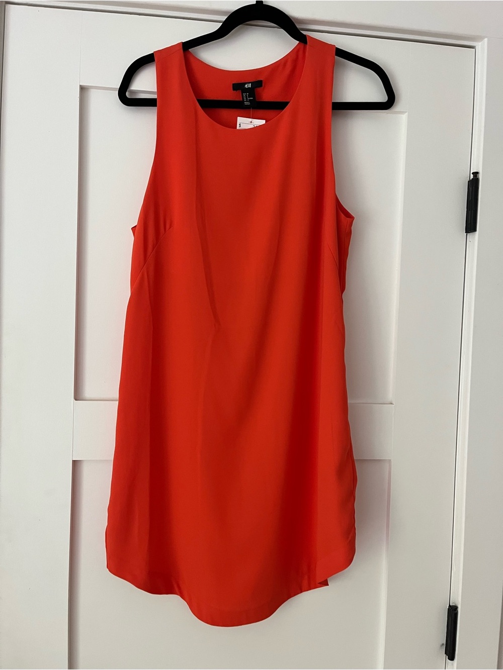 H&M Sleeveless Shift Dress in Vibrant Orange-Red